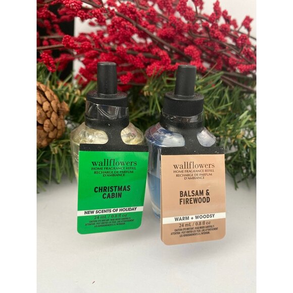 Bath & Body Works “Balsam & Firewood” & “Christmas Cabin” New Wallflower Refills - Picture 1 of 4